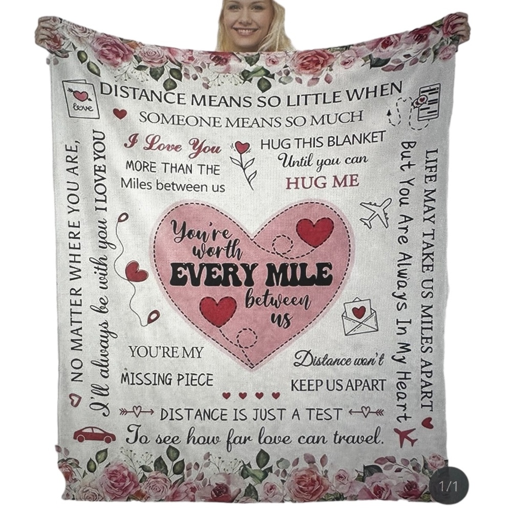 Long Distance Relationship Throw Blanket 50x60